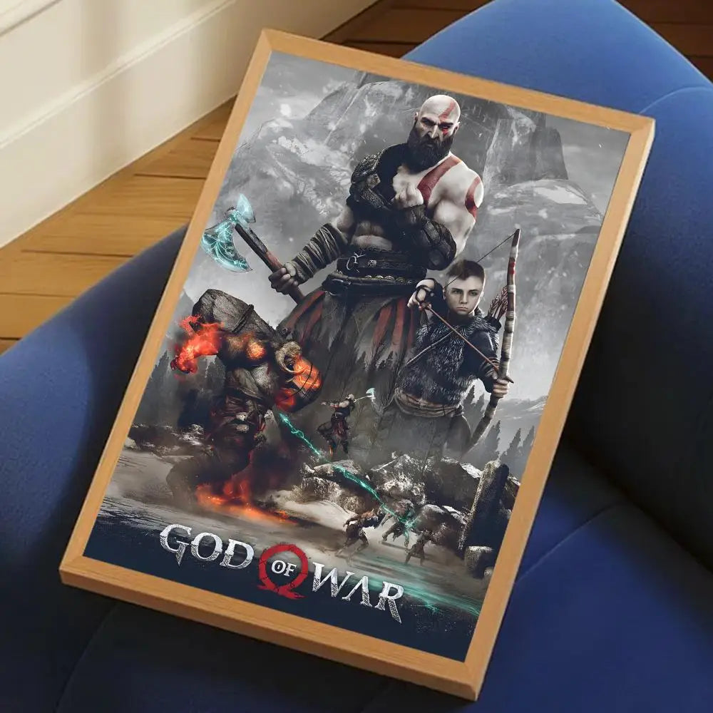 Game G-God of War Painting Calligraphy Canvas Poster Crease-Free Waterproof & Durable Wall Decor for All Spaces