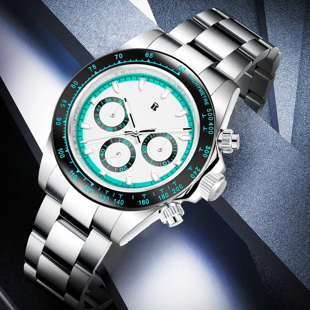 RollsTimi Men's Watches Top Luxury Sapphire Men's Mechanical Watches Calendar Week Stainless Steel Waterproof Men's Watches