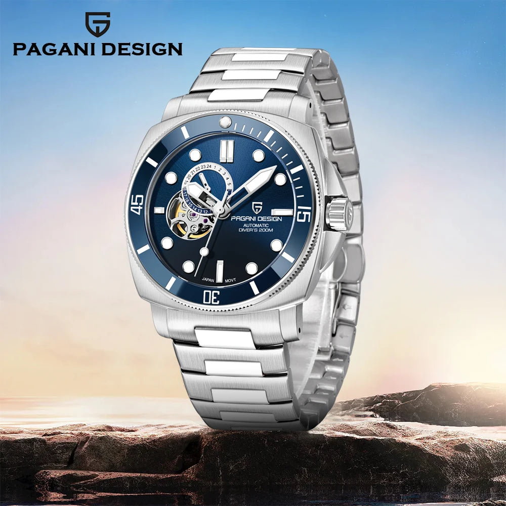PD1736 PAGANI DESIGN 2025 Men Automatic Mechanical Watches Casual Fashion Sapphire Stainless Steel Diving TMI NH39 Reloj Hombre