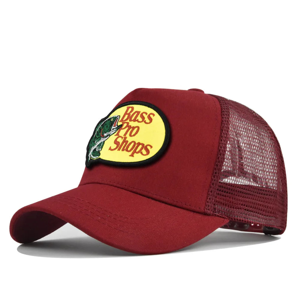 bass football baseball caps Men and women outdoor casual hip-hop Summer sunshade breathable mesh cap