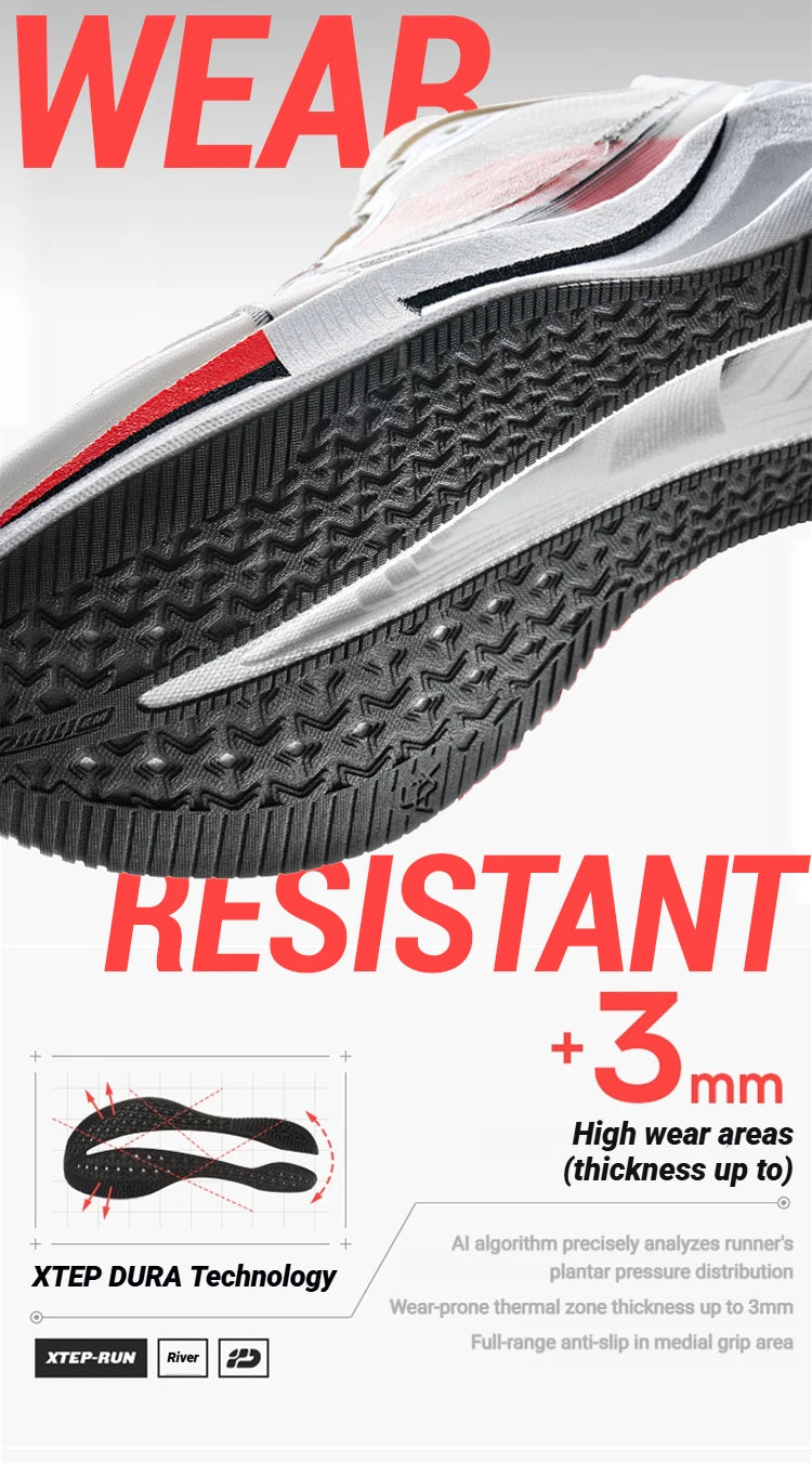 Xtep 2000km 5.0 Jogging Running Shoes for Women Cushion Fashion Color Durable Resistant Elasticity Sole Sneakers 874118110024
