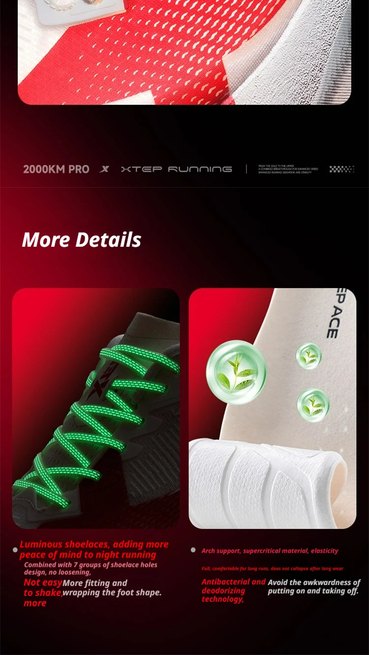 XTEP 2000km PRO Laufschuhe für Herren 2026 Frühjahr weich, langlebig, stabil, komfortabel und leicht Herren-Sportsneaker 874219110026