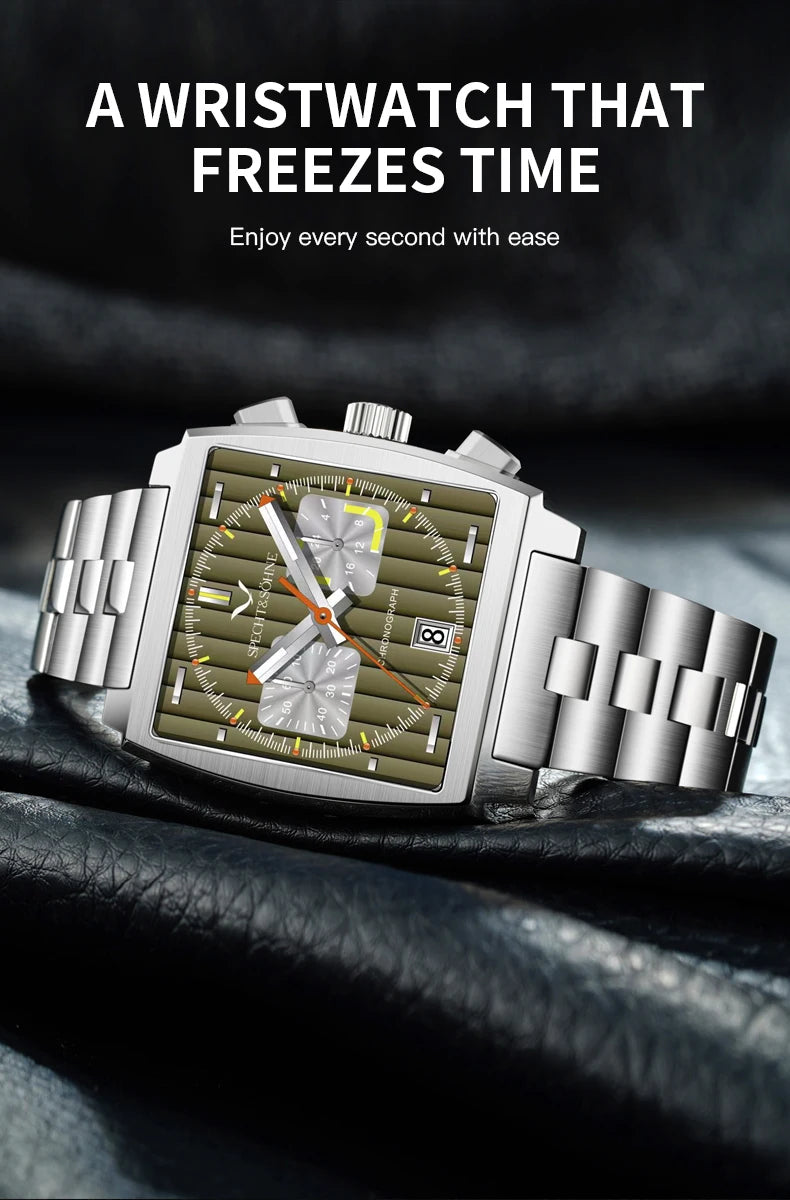 Specht&Sohne 2025 New Men's Watches Quartz Sport Watch Stainless Steel Leather Strap Japan Miyota VK63 Chronograph
