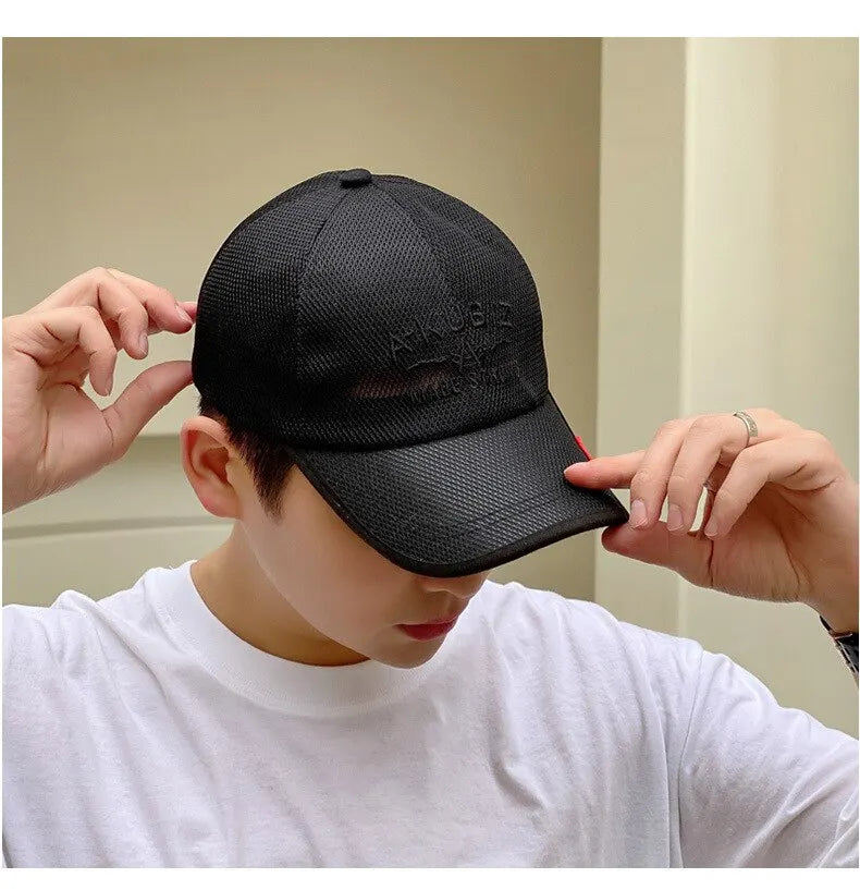 Summer Hats For Men And Women Mesh Baseball Caps Fashion Embroidered Visor Hat Outdoor Embroidered Letter Sun Protection Hat