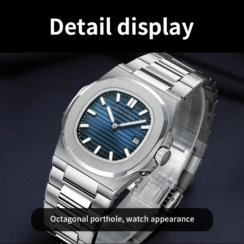 Specht & Söhne New Arrivals Men's Watch Rose Gold 5711 Classic Sports Watches Ultrathin Stainless Steel Sapphire 50M Waterproof