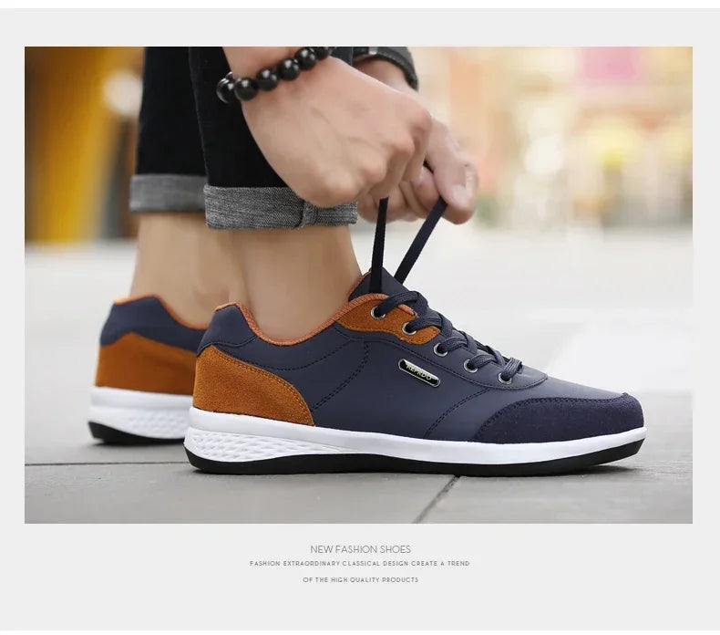 YRZL Scarpe da uomo primavera autunno impermeabili da passeggio, sneakers casual in pelle da uomo, scarpe sportive antiscivolo, calzature da tennis per uomo