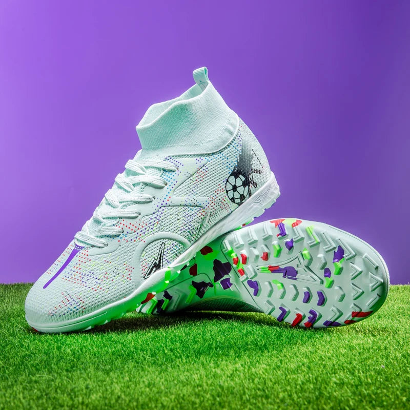New Men's Football Boots Training Soccer Shoes Breathable Grass Cleats Match Long Spikes Indoor Sneakers Ultralight Drop Shipping