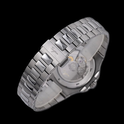 Sugess Herrenuhr, automatische mechanische Armbanduhr, Miyota 9015 Uhrwerk, MOP-Zifferblatt, Leuchtfunktion, wasserdicht bis 5bar, Luxus-Armband S466