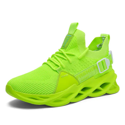 Zapatillas deportivas casual moradas de moda en oferta para mujer y hombre, calzado running con suela tipo blade, talla grande 48, ligeras y transpirables, zapatillas deportivas de malla para hombre