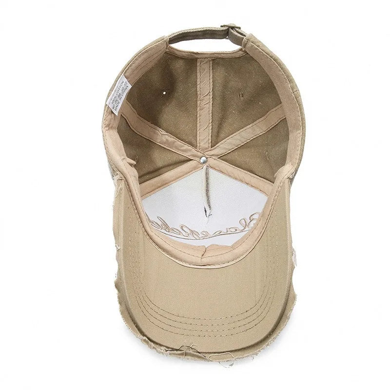 Neue coole Herren-Baseballcap aus gewaschener Baumwolle im Retro-Stil für alle Jahreszeiten – Outdoor-Sportkappe für Herren als Accessoire
