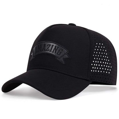 Unisex AMAZING bogstavbroderede baseballkasketter til forår og sommer, udendørs, justerbare, afslappede hatte, solbeskyttelseshatte