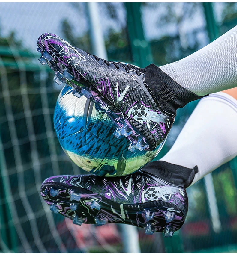 Chuteiras de Futebol de Cano Alto para Homem, para Relva Sintética, Respirantes e Antiderrapantes, Ténis de Treino e Jogo para Desporto ao Ar Livre, Chuteiras de Futebol FG