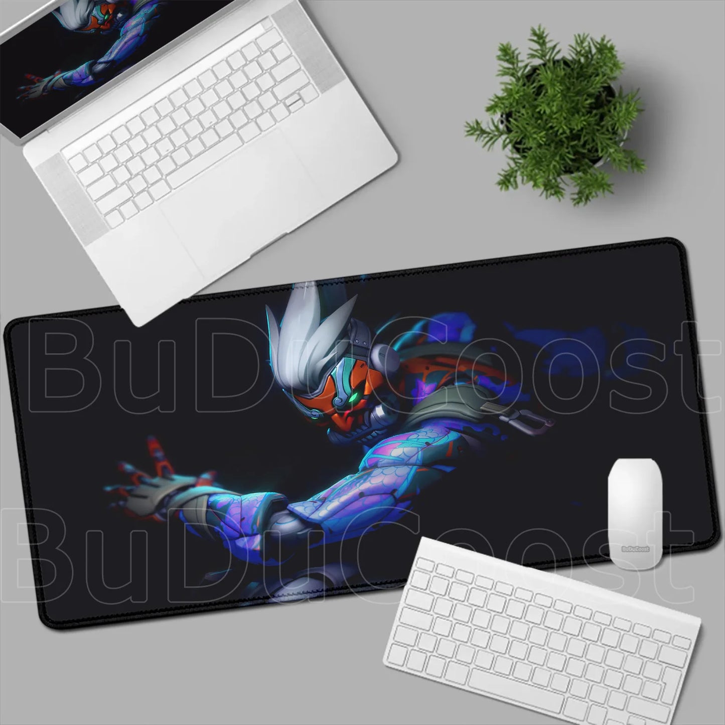 Tapete de rato gaming Overwatch Anime Girl grande XXL com impressão HD, base para teclado de computador, portátil e escritório, tapete de secretária em borracha macia 900x400 MM