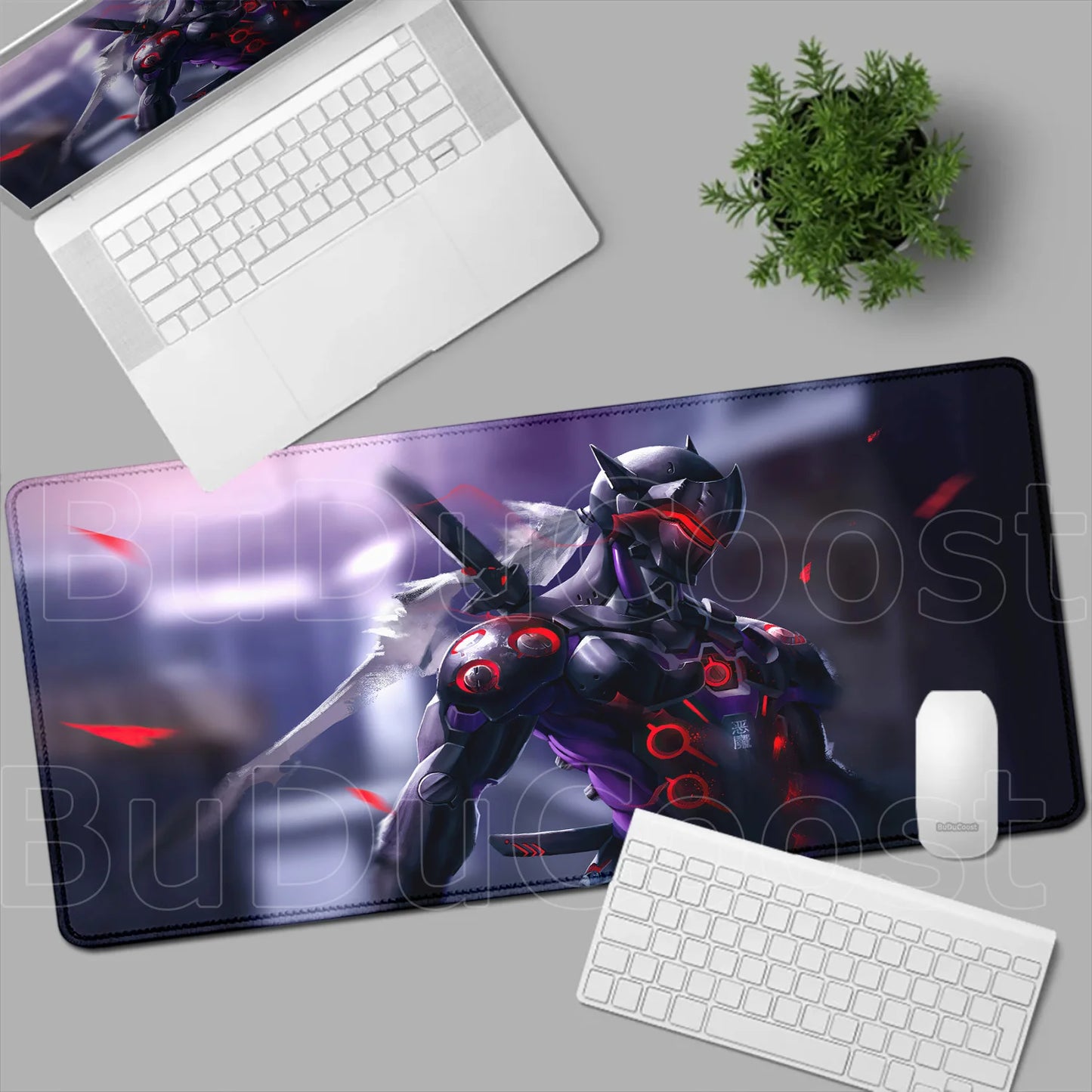 Tapete de rato gaming Overwatch Anime Girl grande XXL com impressão HD, base para teclado de computador, portátil e escritório, tapete de secretária em borracha macia 900x400 MM
