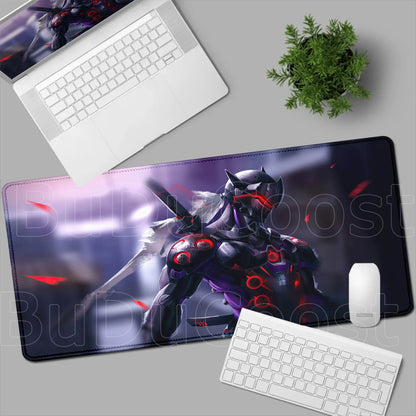 Tapete de rato gaming Overwatch Anime Girl grande XXL com impressão HD, base para teclado de computador, portátil e escritório, tapete de secretária em borracha macia 900x400 MM