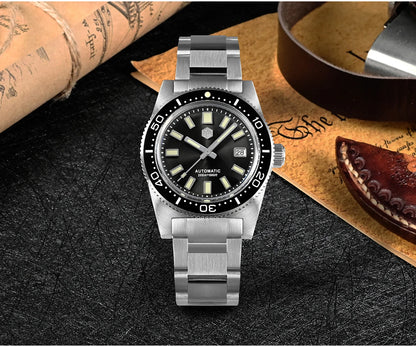 San Martin New 62mas 37mm Diver Mens Watch Classic Luxury Sapphire PT5000 SW200 Automatic Mechanical Watches Date 20Bar Luminous