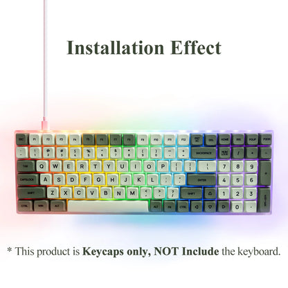 Set di keycap XDA PBT da 125 tasti Matcha Green per tastiera meccanica a 61/64/68/75/87/98/104/108 tasti per Cherry/Gateron/Otemu/Kailh