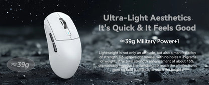 Attack Shark R6 leichte kabellose Gaming-Maus, Computermaus mit PAW 3950Max Sensor und Nordic 52480, 8KHz Polling