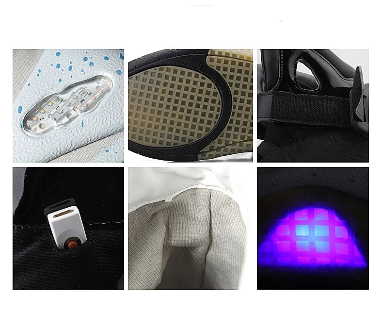 Men Remote Control LED Mag Shoes Fashion Light-Up Sneakers Air Shoes USB Rechargeable Shoes Back To The Future Boots 1989
