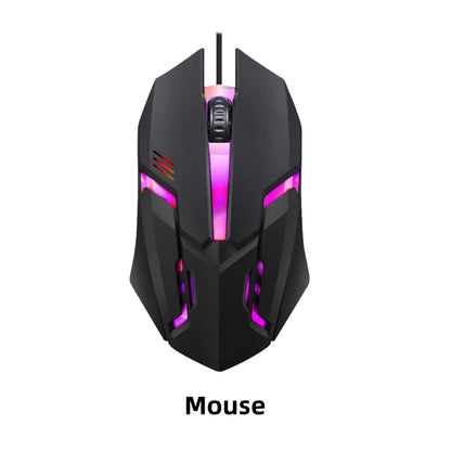 Teclado con cable de 104 teclas con retroiluminación RGB y efecto de respiración, set ergonómico de teclado y ratón gaming para ordenador, portátil, gamer y oficina