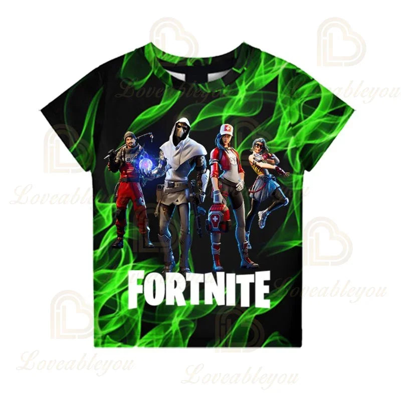 T-shirt Battle Royale Fortnite Victory para Criança, Tops para Raparigas e Rapazes, Roupa Harajuku, T-shirts Infantis 3D, 2025, NOVO DESIGN