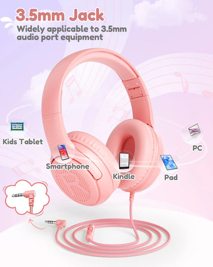 Awatrue Kids Headphones Comfortable Toddler Headsets for School Ideal Gifts for Son Daughter Sound and Safe Listening Experience