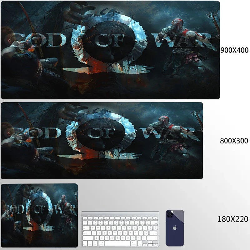 Large Mouse Pad G-God of War Pc Gamer Cabinet Keyboard Computer Game Desk Mat 900x400 Table Rug Gaming Accessories Xxl Mousepad