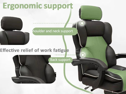 Ergonomic Office Chair High Back with Adjustable Lumbar Support Retractable Footrest Reclining Desk Chair for Home or Office Use
