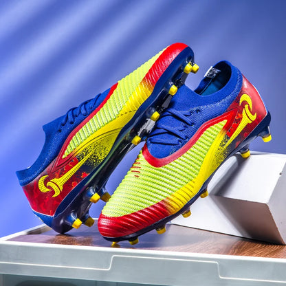 Nouvelles chaussures de football pour hommes, crampons longs antidérapants et respirants pour le sport en extérieur, idéales pour l'entraînement et les matchs, confortables pour adultes
