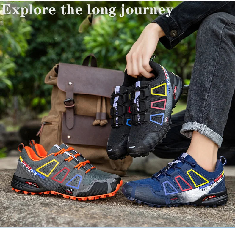 Unisex Outdoor Hiking Shoes Lace-Up Non-Slip Lightweight Men Tactical Training Sports Shoes Women Lockless Casual Cycling Shoes