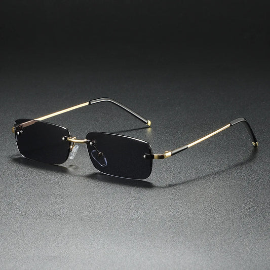 New Rectangle Vintage Sunglasses Women Fashion Square Colorful Classic Casual Frameless Rimless Men Sun Glasses UV400
