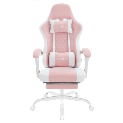 Sedia da ufficio girevole WOLTU con funzione massaggio, poltrona ergonomica con cuscino e poggiapiedi, sedia gaming regolabile in altezza