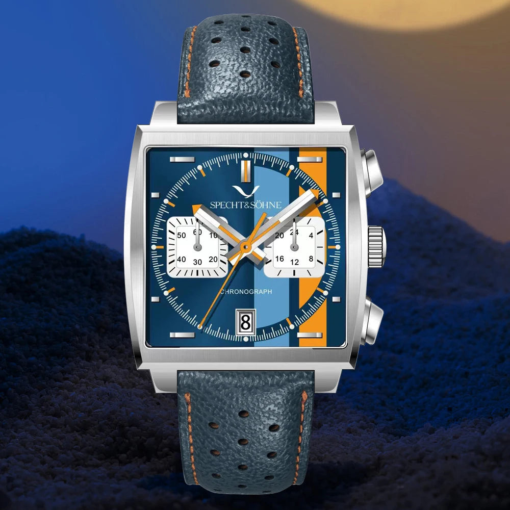 Specht&Sohne 2025 New Men's Watches Quartz Sport Watch Stainless Steel Leather Strap Japan Miyota VK63 Chronograph