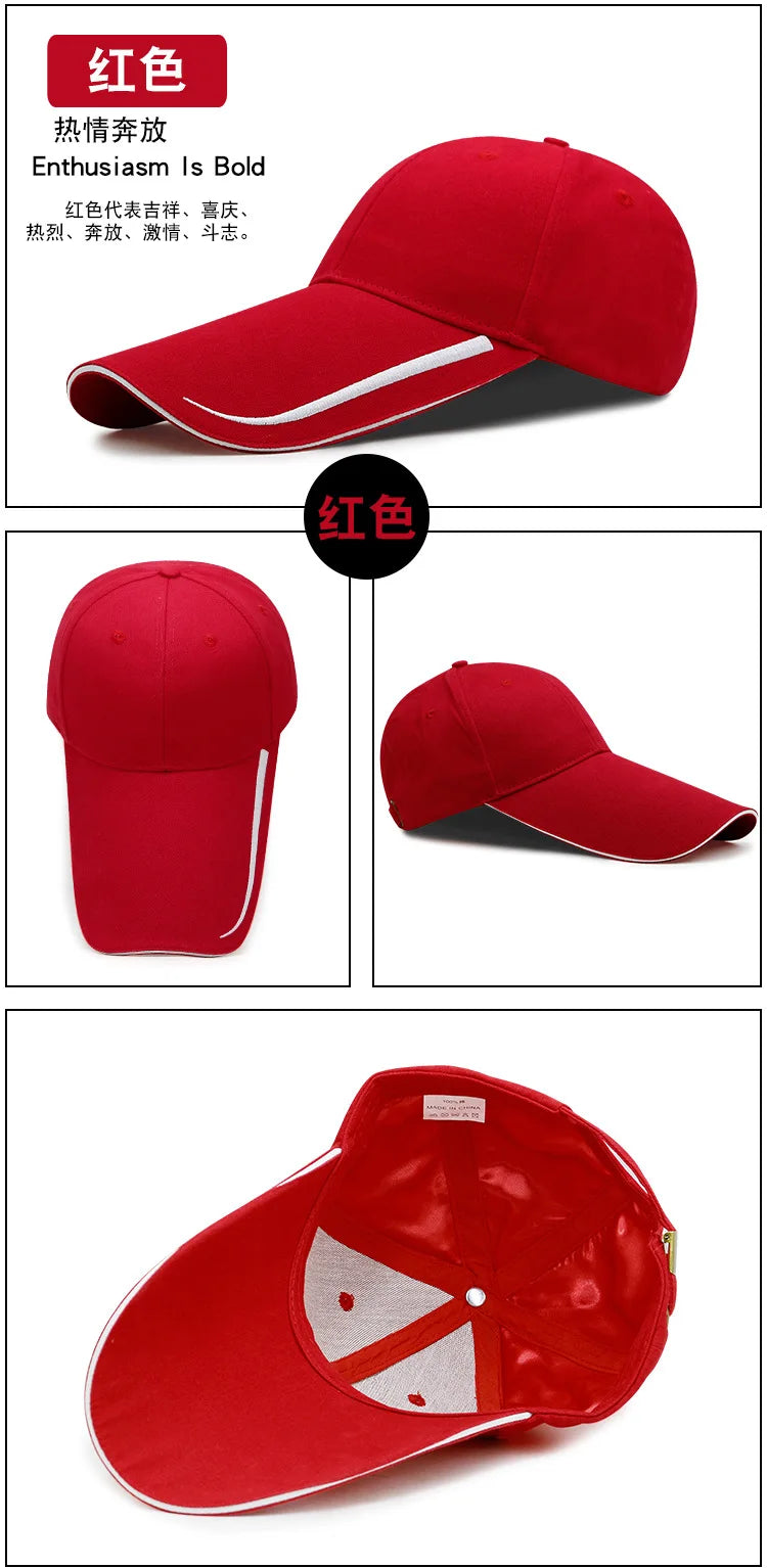 Peaked Hat Spring Summer 14cm Long Brim Sunscreen Fishing  Men Women Street Sunshade Outdoor Adjustable Cotton Golf Cap Trucker