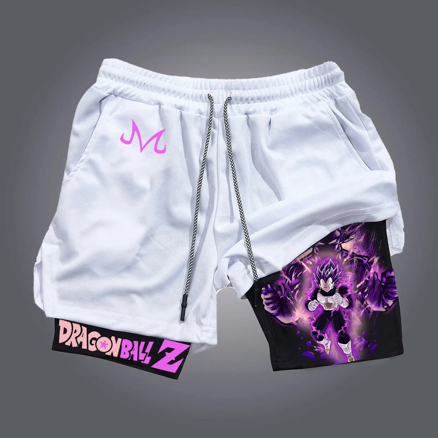 Dragon Ball Goku & Gogeta Print 2026 Summer Double-Layer Shorts Quick Dry Men's Fitness Running Loose Plus Size Y2k