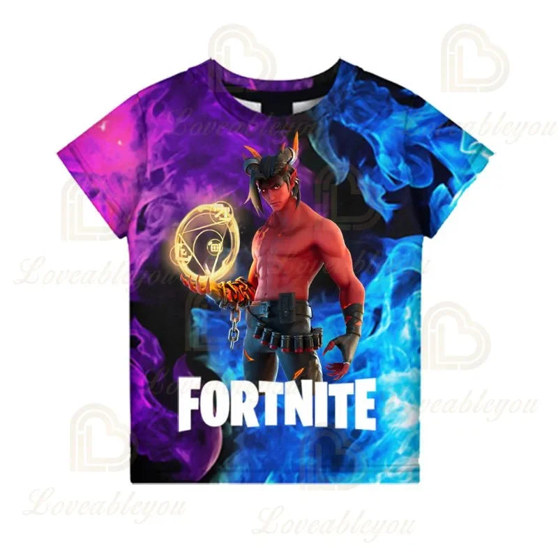 Fortnite Victory Game 3D-T-Shirt für Babys, Harajuku-T-Shirt für Kinder, süße Battle-Royale-Hero-Oberteile für Jungen und Mädchen
