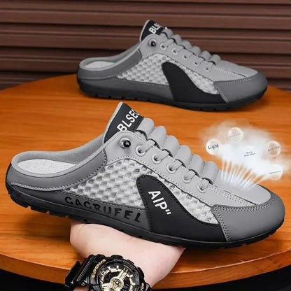Slip-On-Sportschuhe für Herren mit Schnürung, atmungsaktivem Mesh, unisex, für Frühling und Herbst, niedrig geschnitten, flach, schnell und einfach anzuziehen