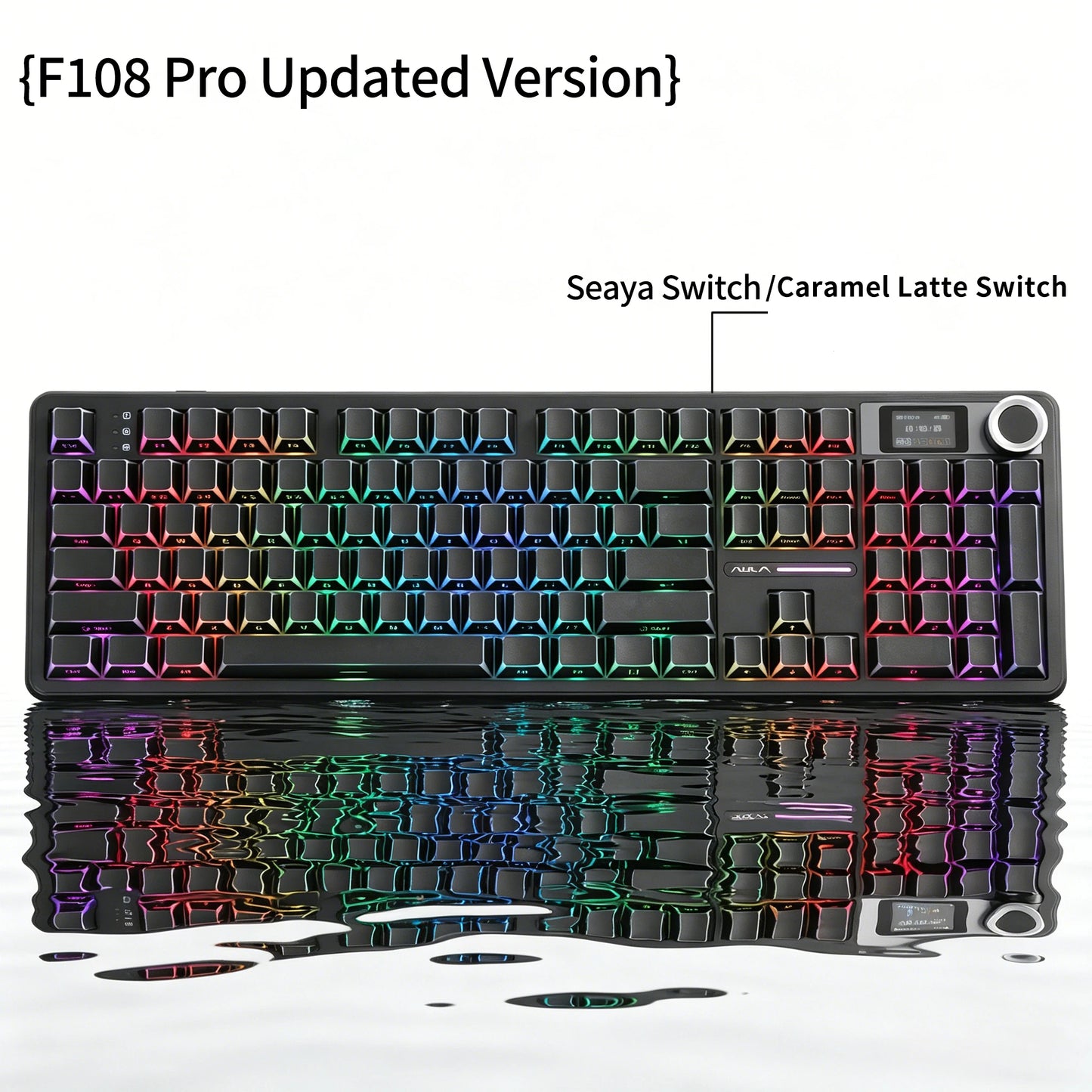 AULA F108 PRO Mechanische Tastatur Custom 100%-Layout RGB-Hintergrundbeleuchtung Kabellos Bluetooth Hifi-Switch Gaming-Tastatur