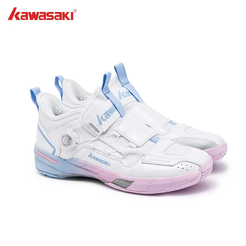 Kawasaki CROSS SPACE MID 2.0 Badminton Shoes Upgraded Shock-Absorbing Auto Knob Professional Sport Shoes Men 2024 New