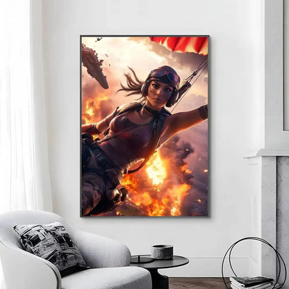 Posters Game-F-F-Fortnites autocolantes e impermeáveis, ideais para decoração de sala de estar, quarto ou bar