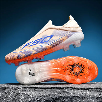 Nouvelles chaussures de football pour hommes, de haute qualité, très vendues, antidérapantes, mi-hautes, légères, pour l'extérieur, crampons de match, pour l'entraînement sur gazon.