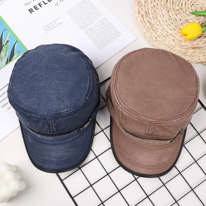 Fashion Men Peaked Cap Spring Summer Breathable Baseball Cap Adjustable Casual Cadet Hat High Quality Cotton Sun Cap