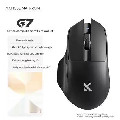 NEW G7 PRO Gaming-Maus, kabellos mit drei Modi, Bluetooth, ergonomisch und leicht, individuell anpassbare PC- und Büro-Gamer-Zubehörmaus