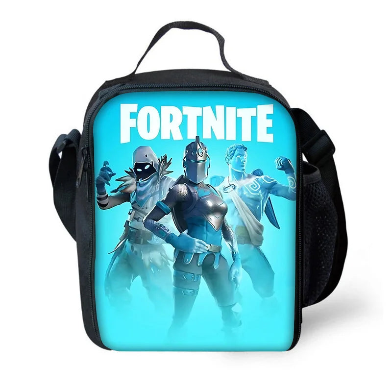 Børnerygsæk med populært spildesign, madtaske og penalhus, skoletaske med stor kapacitet til drenge og piger, perfekt gave F-FortniteS