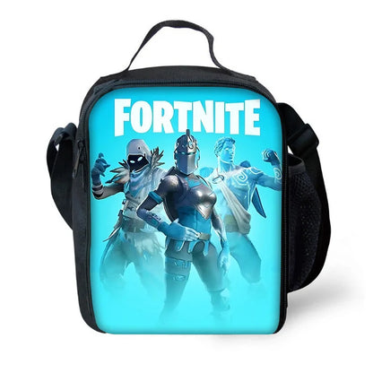 Børnerygsæk med populært spildesign, madtaske og penalhus, skoletaske med stor kapacitet til drenge og piger, perfekt gave F-FortniteS