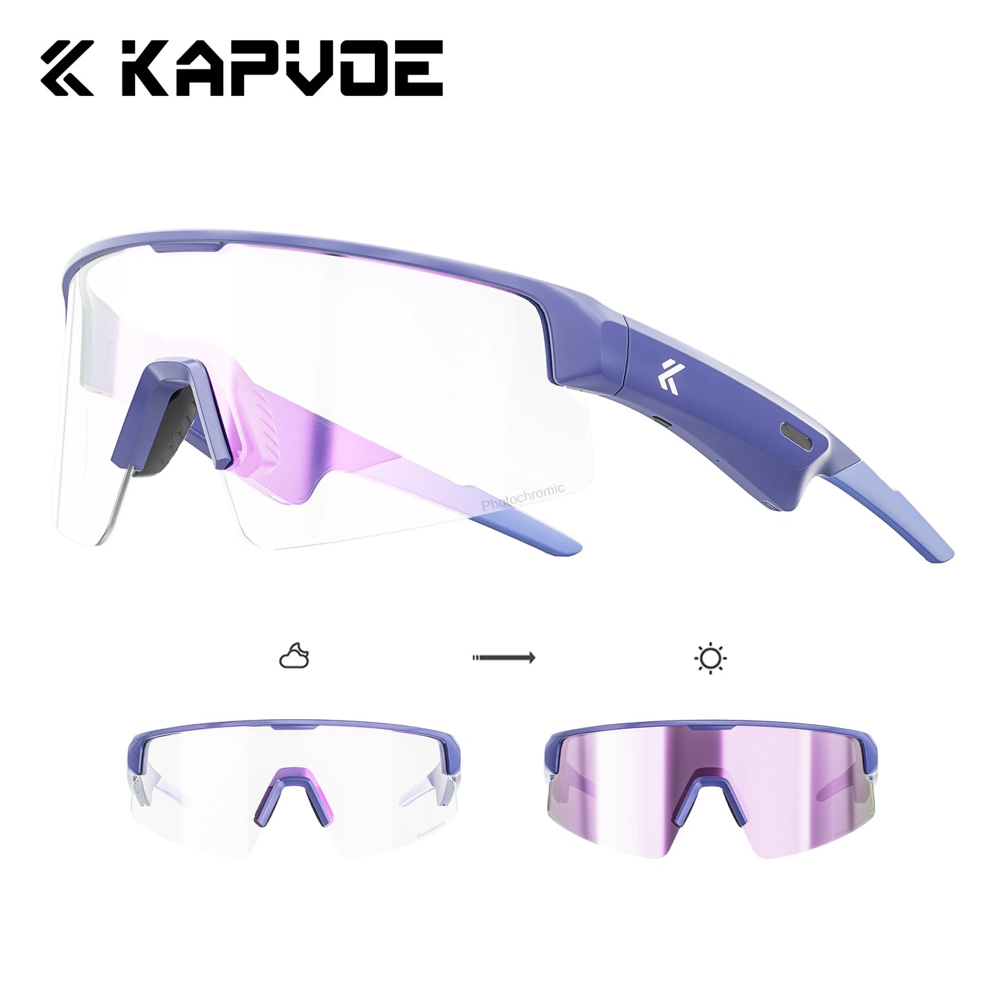 Kapvoe Bluetooth Sunglasses Smart Cycling Glasses Wireless UV400 Protection Goggles Telephone MP3 Sports Cycling Glasses Men