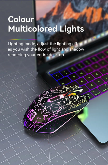 Ratón inalámbrico Bluetooth 2.4GHz recargable con retroiluminación RGB, 1600 DPI, diseño ergonómico, ratón gaming para PC, portátil y Macbook
