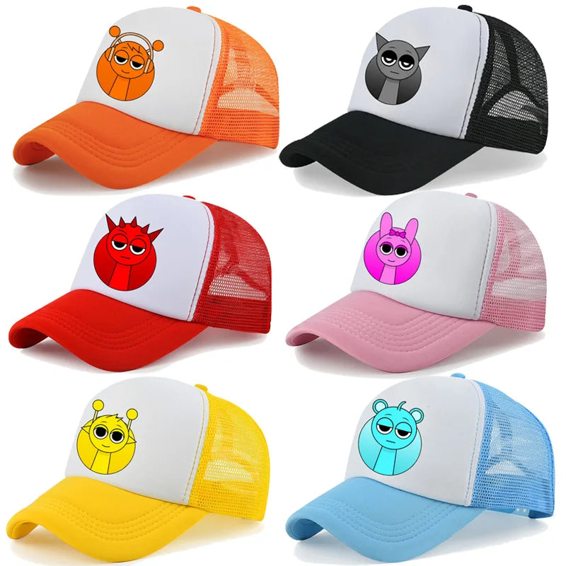 Sprunkis Unisex Baseball Cap Adjustable Summer Parent-child Sunhat Mesh Breathable Outdoor Sport Boy Hip Hop Peaked Hat Gift