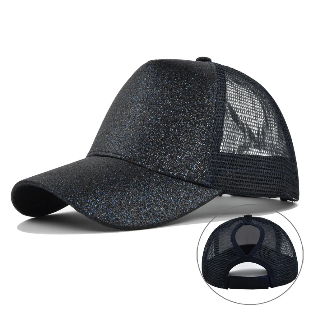 2023 Women Summer Ponytail Baseball Cap Cotton Camouflage Print Mesh Hat Adjustable Sports Golf Hat Girl Outdoor Casual Sun Hat