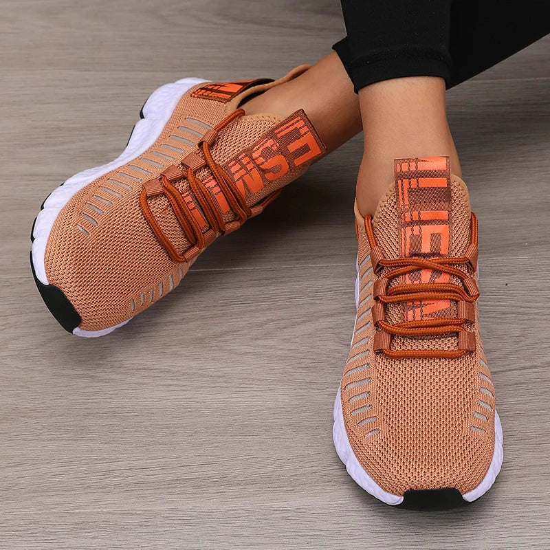 Women’s Sports Shoes Mesh Lightweight Soft Sole Jogging Strap Breathable Fashion Sports Walking Casual Tennis Flat Shoes for Men
